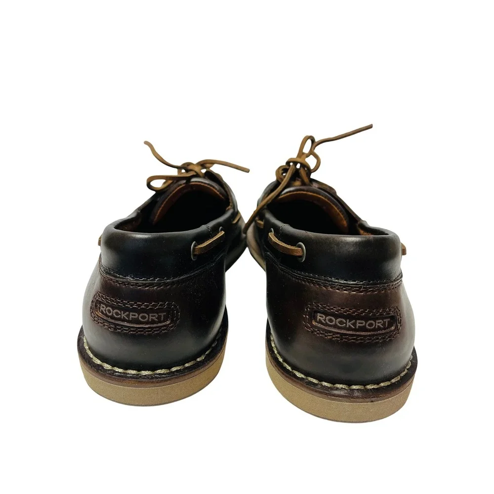 Rockport Perth Boat Shoes 11.5 M Dark Brown Leather Loafers CH1237 Old Money NEW